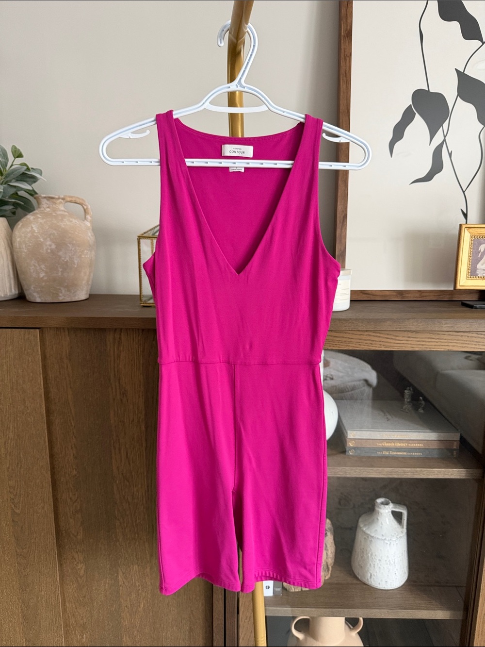 30. Babaton Contour Fuchsia Romper - Size M